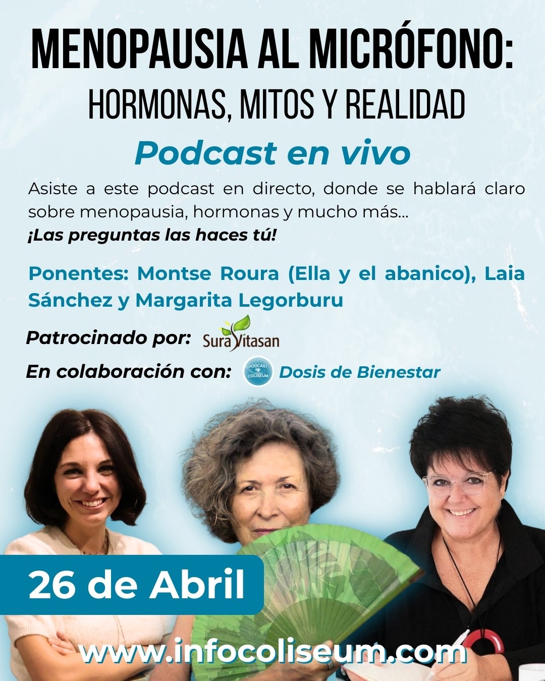 Menopausia al micrófono: Hormonas, mitos y realidad. PODCAST EN VIVO (Evento presencial)